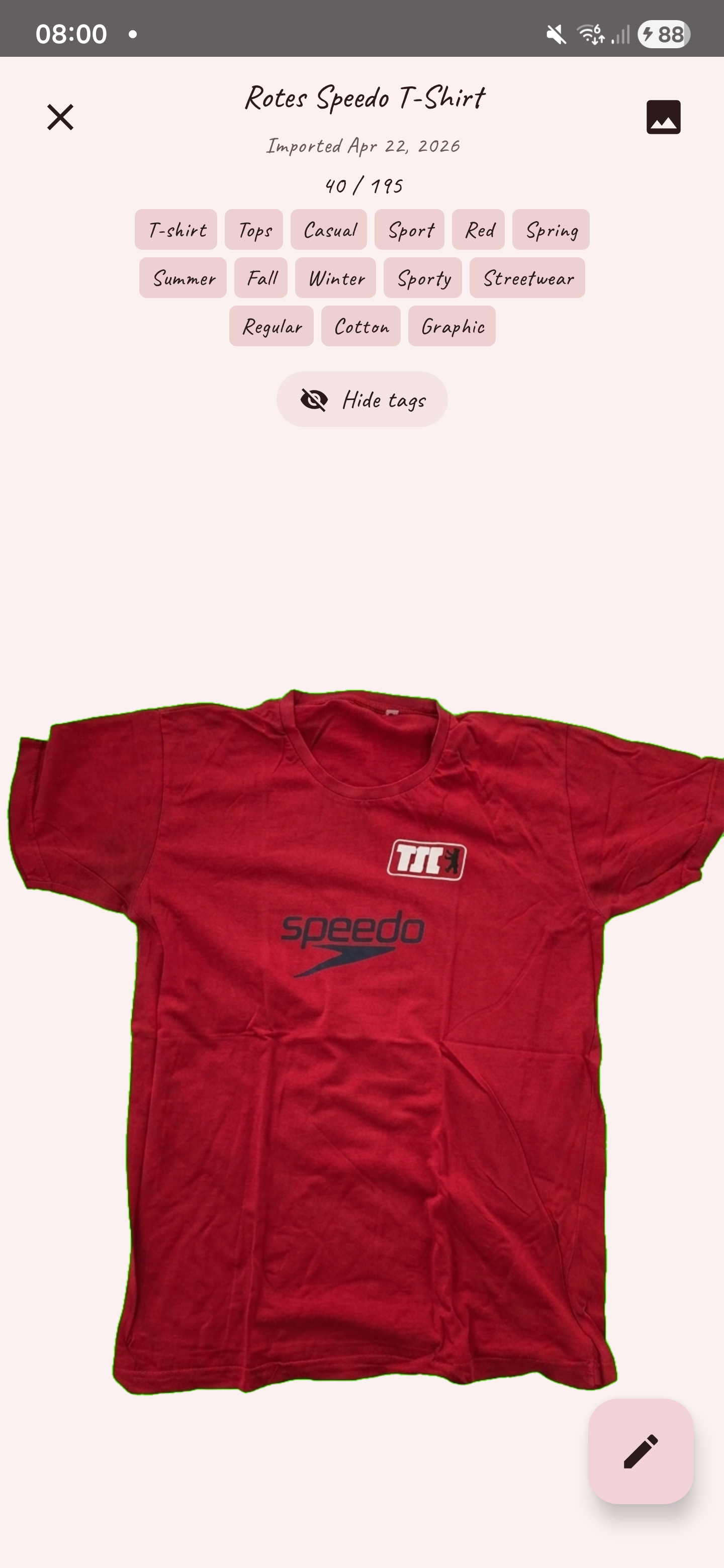 AI tags on a clothing item